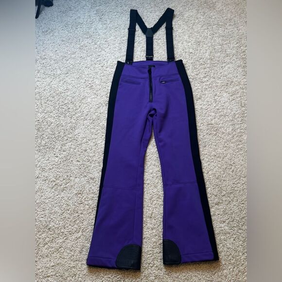 GOLDBERGH WOMEN'S HIGH END SALOPETTE SKI PANTS BIB PURPLE BLACK US 12 - Picture 8 of 9